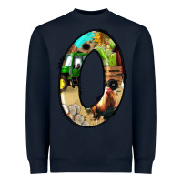 Navy farm life alphabet numbers 0 Heavyweight Sweatshirt - BundleAndBundleShop