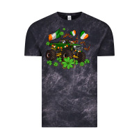 Cloud Black monster truck with shamrocks Vintage Tee - AdoDesignShop