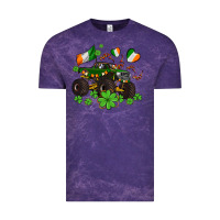 Cloud Purple monster truck with shamrocks Vintage Tee - AdoDesignShop