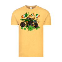 Vintage Mustard monster truck with shamrocks Vintage Tee - AdoDesignShop