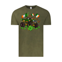 Monster Truck With Shamrocks Vintage Tee | Teevron