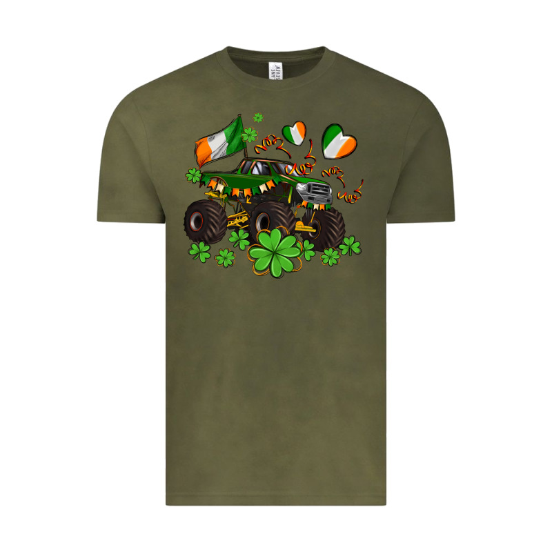 Monster Truck With Shamrocks Vintage Tee by AdoDesignShop | Teevron