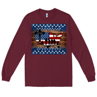 Burgundy god bless america american flag tumbler Long Sleeve Tee - Jasminsmagicworld