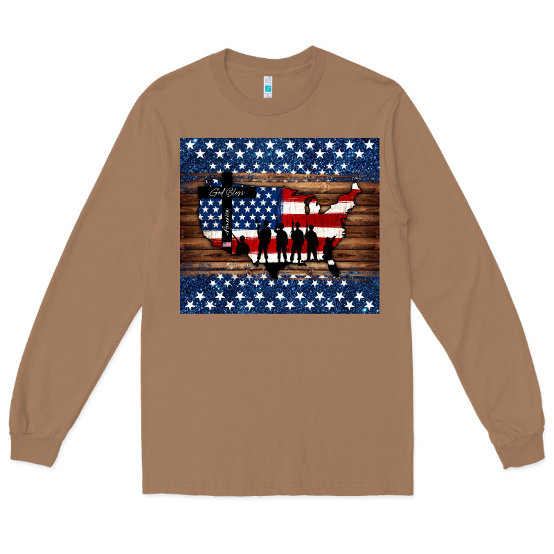 God Bless America American Flag Tumbler Long Sleeve Tee by Jasminsmagicworld | Teevron