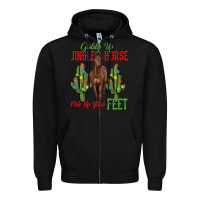 Black giddy up jingle horse pick up your feet Zipper Hoodie - MaliasSmallBusiness