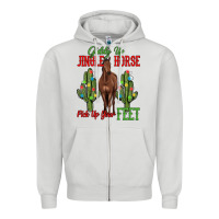 Dove Grey giddy up jingle horse pick up your feet Zipper Hoodie - MaliasSmallBusiness