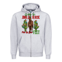 Heather Grey giddy up jingle horse pick up your feet Zipper Hoodie - MaliasSmallBusiness
