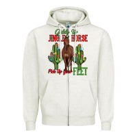 Oatmeal Heather giddy up jingle horse pick up your feet Zipper Hoodie - MaliasSmallBusiness