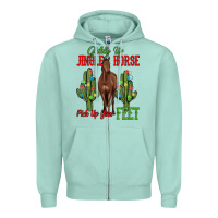 Seafoam giddy up jingle horse pick up your feet Zipper Hoodie - MaliasSmallBusiness