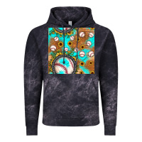 Cloud Black baseball turquoise sunflower seamless pattern Vintage Hoodie - JahusDesignShop