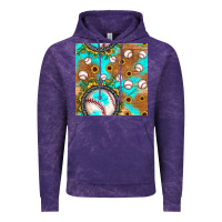 Cloud Purple baseball turquoise sunflower seamless pattern Vintage Hoodie - JahusDesignShop