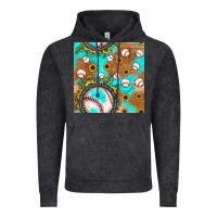 Vintage Black baseball turquoise sunflower seamless pattern Vintage Hoodie - JahusDesignShop