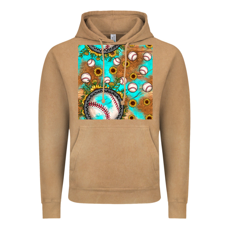 Baseball Turquoise Sunflower Seamless Pattern Vintage Hoodie by JahusDesignShop | Teevron