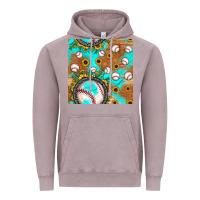 Vintage Zinc baseball turquoise sunflower seamless pattern Vintage Hoodie - JahusDesignShop