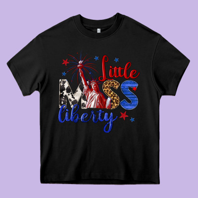 Little Miss Liberty Billie Wilder Heavy Core Tee Designed By Texasbilliewilder