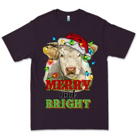 Plum merry and bright charolais cattle cow with christm Premium Tee - RanaPortraitStore
