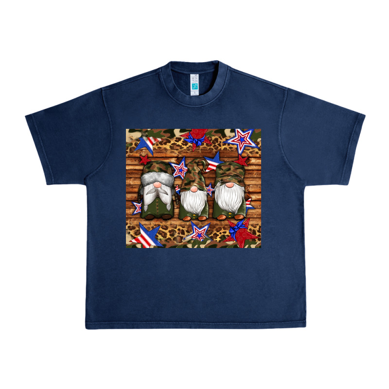 Camouflage Gnomes American Flag Star Leopard Urban Heavy Tee by Artiststas | Teevron