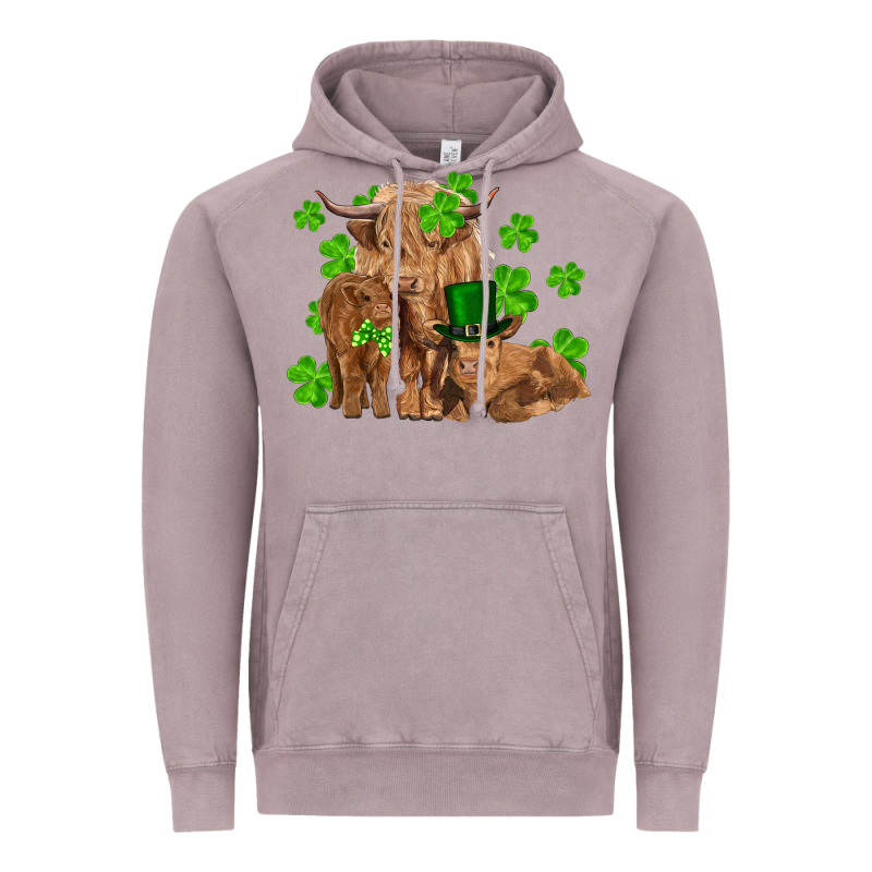 St Patrick's Day Cow Family Vintage Hoodie by RanaPortraitStore | Teevron