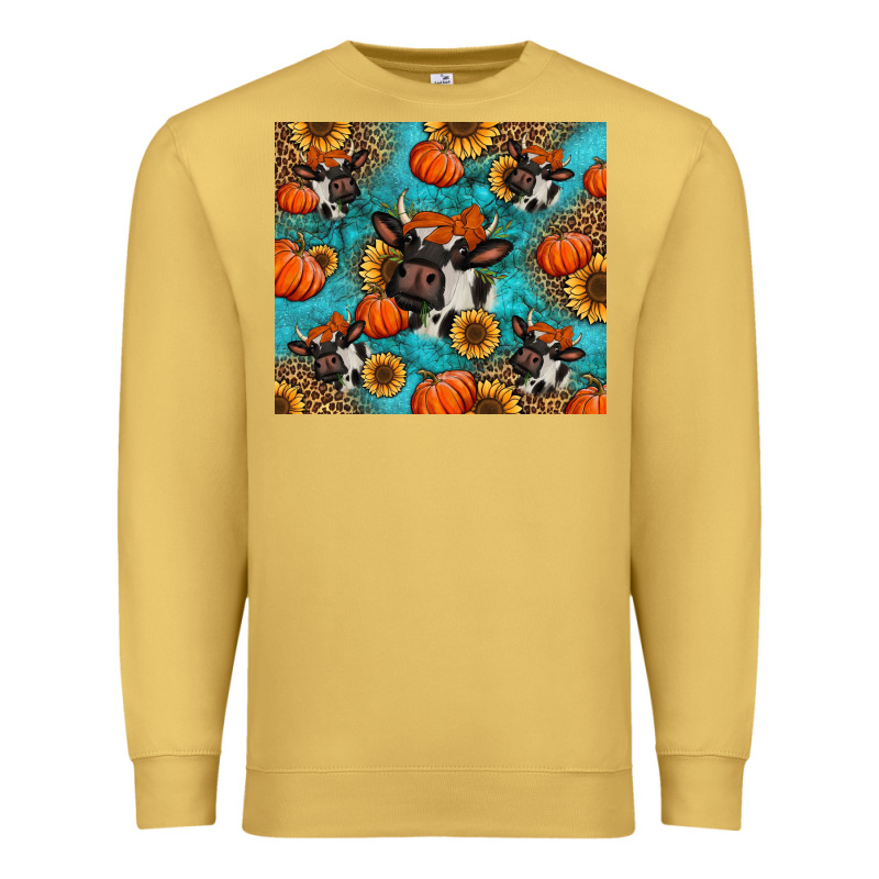 Autumn Pumpkins Holstein Cow Premium Sweatshirt by Jasminsmagicworld | Teevron