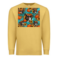 Antique Gold autumn pumpkins holstein cow Premium Sweatshirt - Jasminsmagicworld