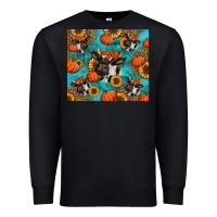 Black autumn pumpkins holstein cow Premium Sweatshirt - Jasminsmagicworld