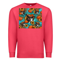 Cardinal autumn pumpkins holstein cow Premium Sweatshirt - Jasminsmagicworld