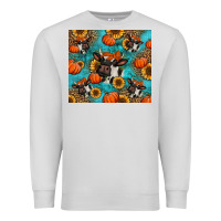 Dove Grey autumn pumpkins holstein cow Premium Sweatshirt - Jasminsmagicworld