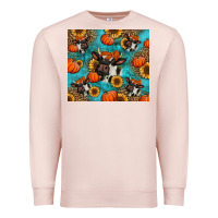 Pale Pink autumn pumpkins holstein cow Premium Sweatshirt - Jasminsmagicworld