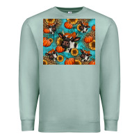Seafoam autumn pumpkins holstein cow Premium Sweatshirt - Jasminsmagicworld
