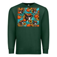 Sports Green autumn pumpkins holstein cow Premium Sweatshirt - Jasminsmagicworld