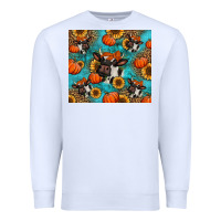 White autumn pumpkins holstein cow Premium Sweatshirt - Jasminsmagicworld