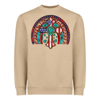 Mushroom gemstone cross american flag turquoise rainbow Heavyweight Sweatshirt - Artiststas