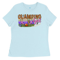Baby Blue glamping girl Ladies Tee - texasbilliewilder