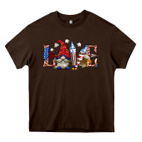Chocolate Brown love 4th july with gnome billie wilder Heavy Core Tee - texasbilliewilder
