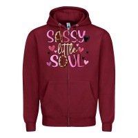 Burgundy sassy little soul Zipper Hoodie - MaliasSmallBusiness