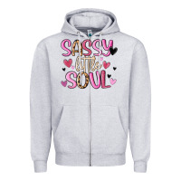 Heather Grey sassy little soul Zipper Hoodie - MaliasSmallBusiness