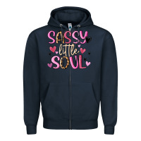 Navy sassy little soul Zipper Hoodie - MaliasSmallBusiness