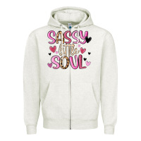 Oatmeal Heather sassy little soul Zipper Hoodie - MaliasSmallBusiness