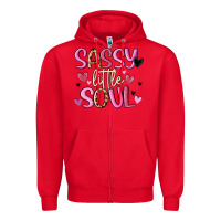 Red sassy little soul Zipper Hoodie - MaliasSmallBusiness