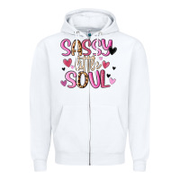 White sassy little soul Zipper Hoodie - MaliasSmallBusiness