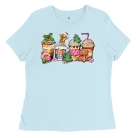 Baby Blue pink gingerbread coffee cups Ladies Tee - Zillion Design Studio