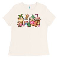 Bone pink gingerbread coffee cups Ladies Tee - Zillion Design Studio