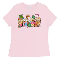 Bubblegum Pink pink gingerbread coffee cups Ladies Tee - Zillion Design Studio