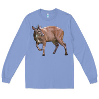 Colony Blue Red Brocket Buck Deer Long Sleeve Tee - LillyAllenDesigns