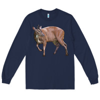 Navy Red Brocket Buck Deer Long Sleeve Tee - LillyAllenDesigns