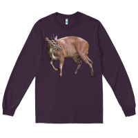 Plum Red Brocket Buck Deer Long Sleeve Tee - LillyAllenDesigns