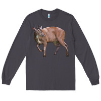 Smoke Red Brocket Buck Deer Long Sleeve Tee - LillyAllenDesigns