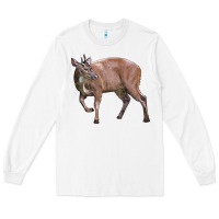 White Red Brocket Buck Deer Long Sleeve Tee - LillyAllenDesigns