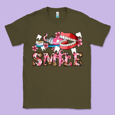 Smile With Teeth And Brush Classic Tee Designed By Adodesignshop