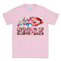 Bubblegum Pink smile with teeth and brush Classic Tee - AdoDesignShop